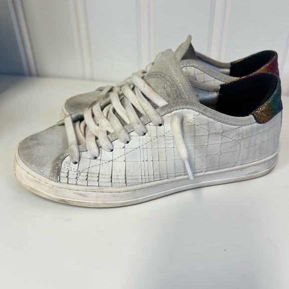 P448 Silver and white size 36  Sneakers Made in italy - Picture 4 of 8